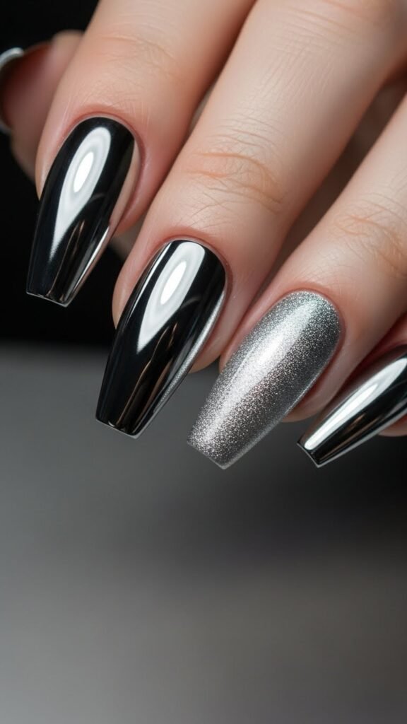 37. Arctic Silver Icy Nails