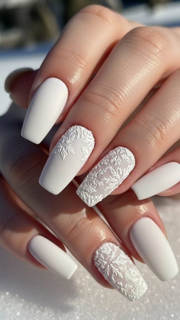 21. Ice Chrome Coffin Nails