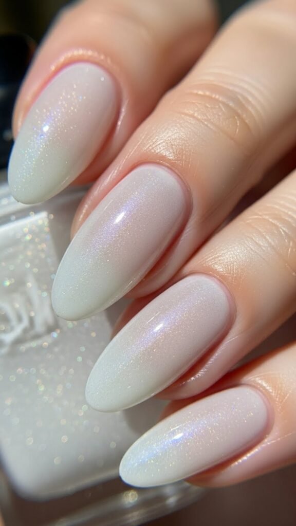 1. Frosted Milky Icy Nails
