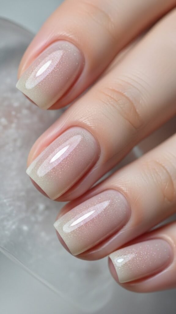 13. Short Icy Nude Nails