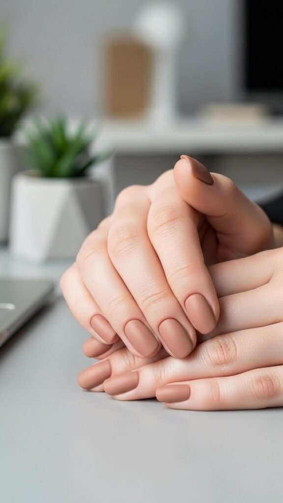 20. Light Brown Neutral Nails