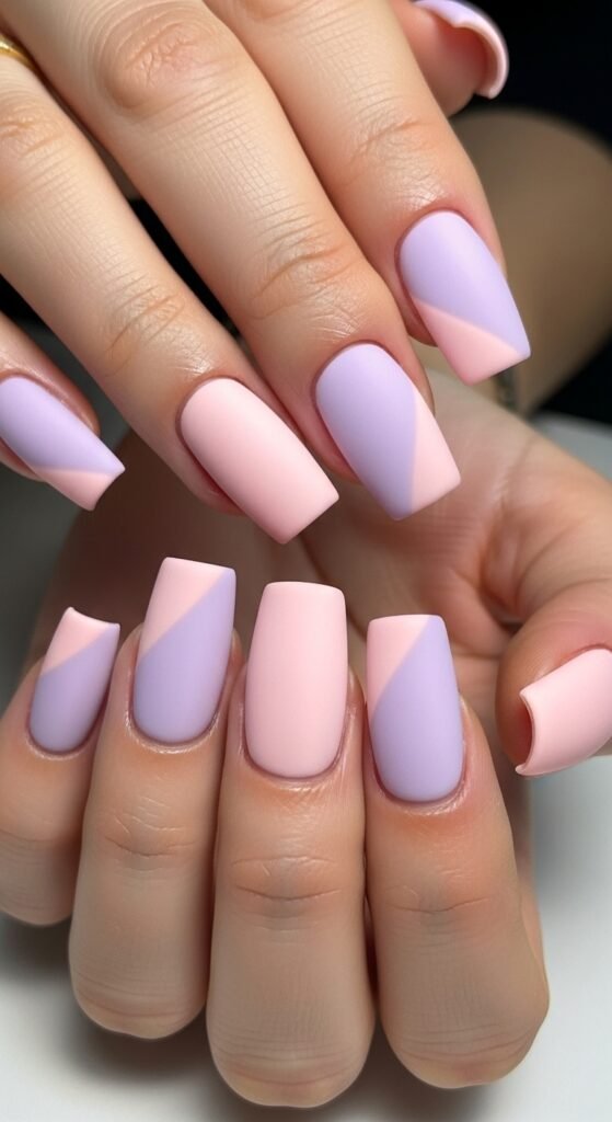 4. Pastel Square Nail Designs