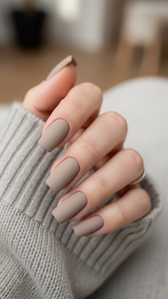 Taupe Neutral Nails