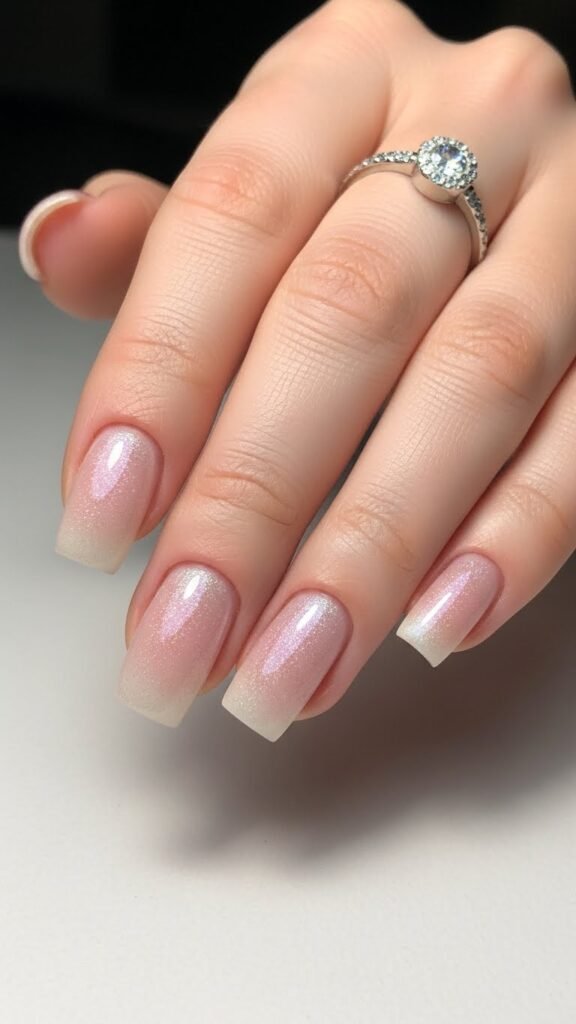 9. Glitter Snowfall Nails