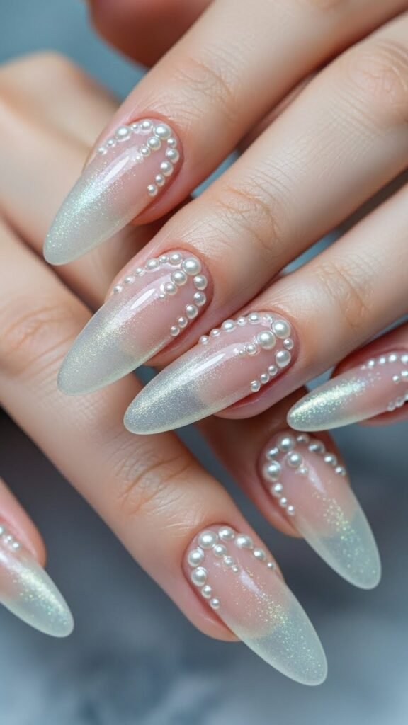 16. Winter Fairy Icy Nails