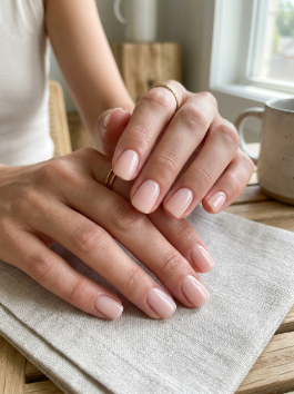 23. Short Clean Girl Nails