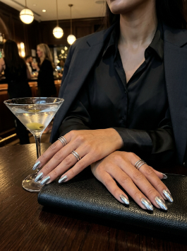 26. Metallic Silver Nails