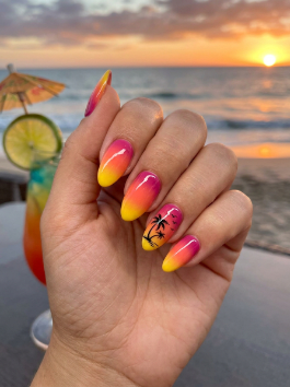 28. Sunset Ombre Nails
