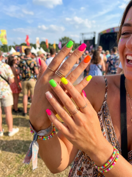 33. Neon Pop Nails
