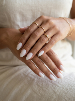 5. Milky White Nails
