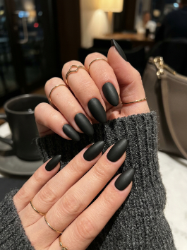 10. Matte Black Nails