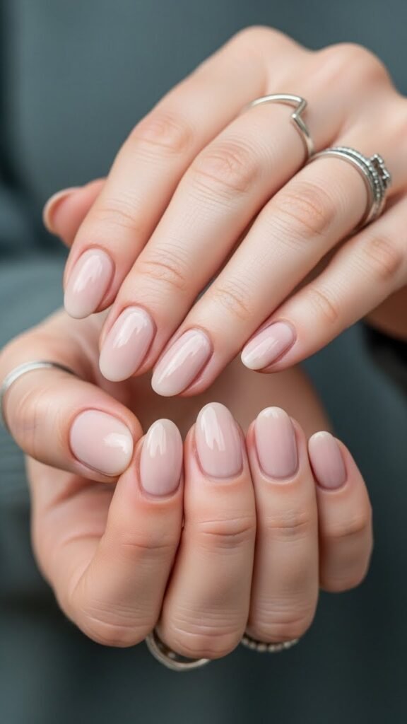 1. Clean Nude Gloss Nails