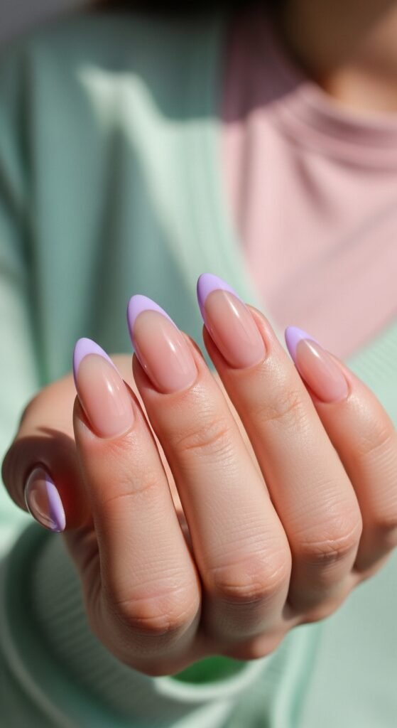 4. Lavender French Tips