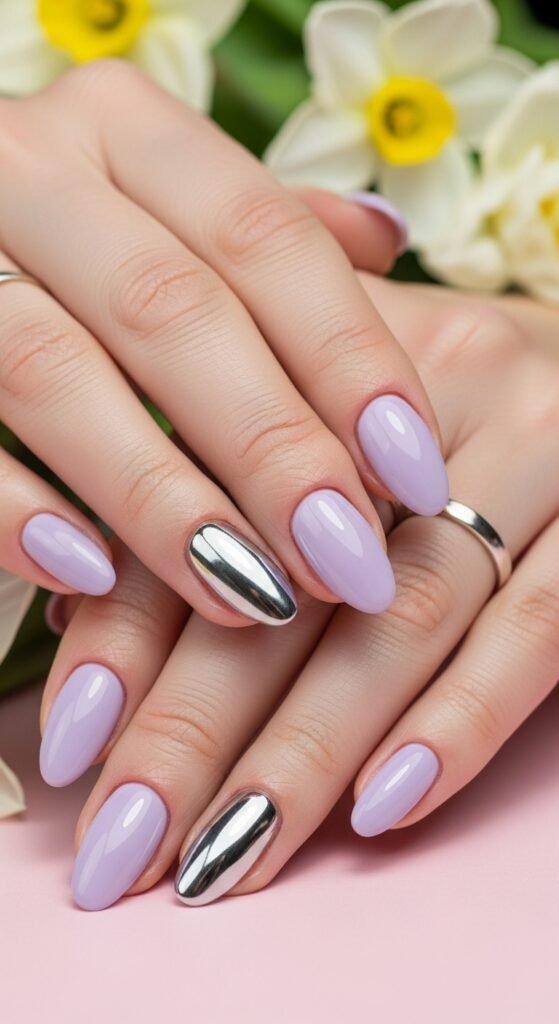 26. Lavender and Silver Chrome Mix