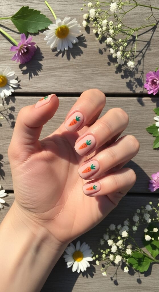 4. Carrot Nail Art
