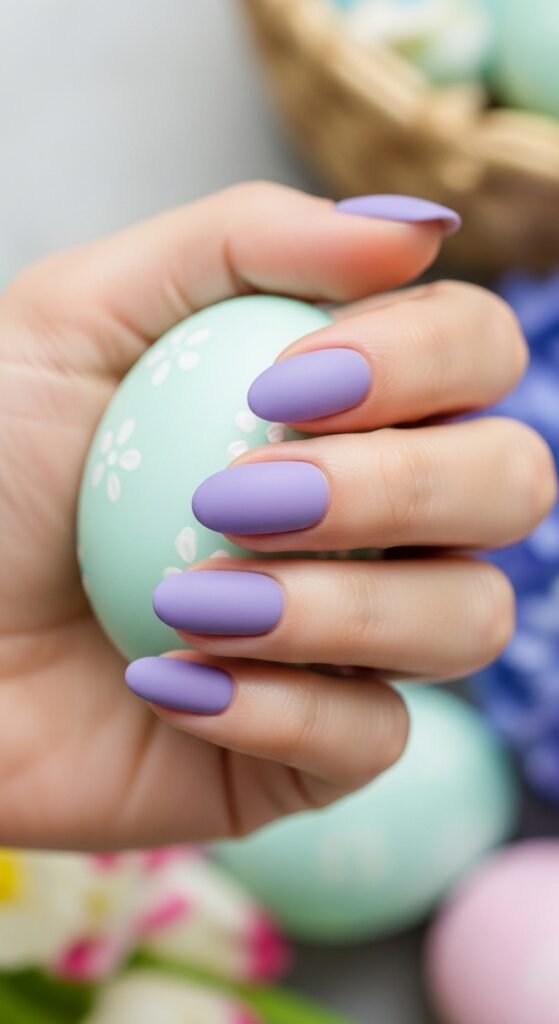 14. Matte Lavender Nails