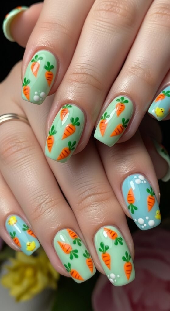 10. Carrot Nail Art
