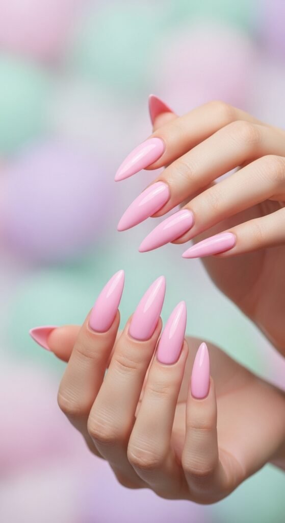 7. Pink Stiletto Nail Ideas
