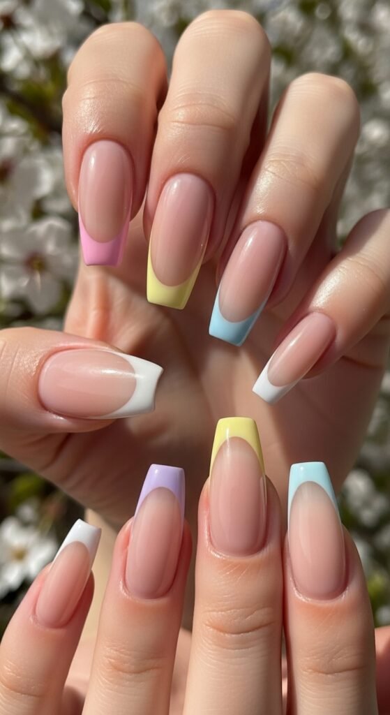 6. Pastel French Tips