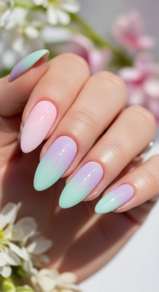 1. Pastel Ombre Spring Nails