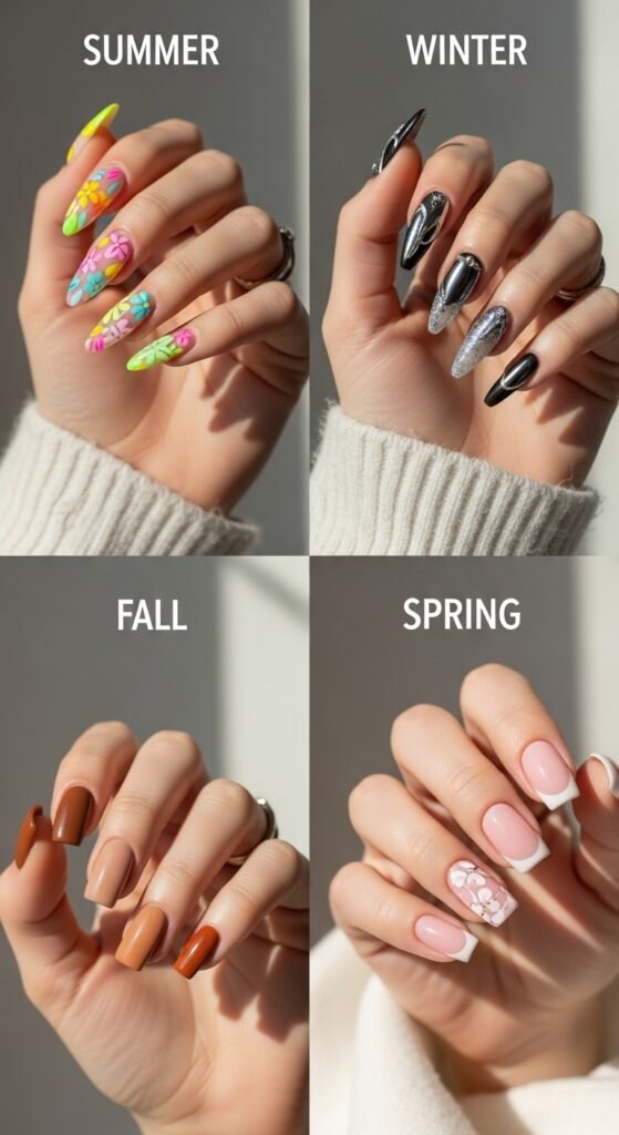 10. Seasonal Stiletto Nail Ideas