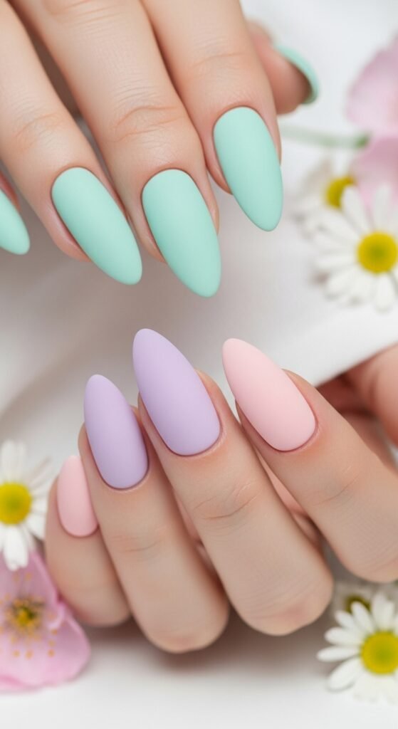 10. Matte Pastel Nails