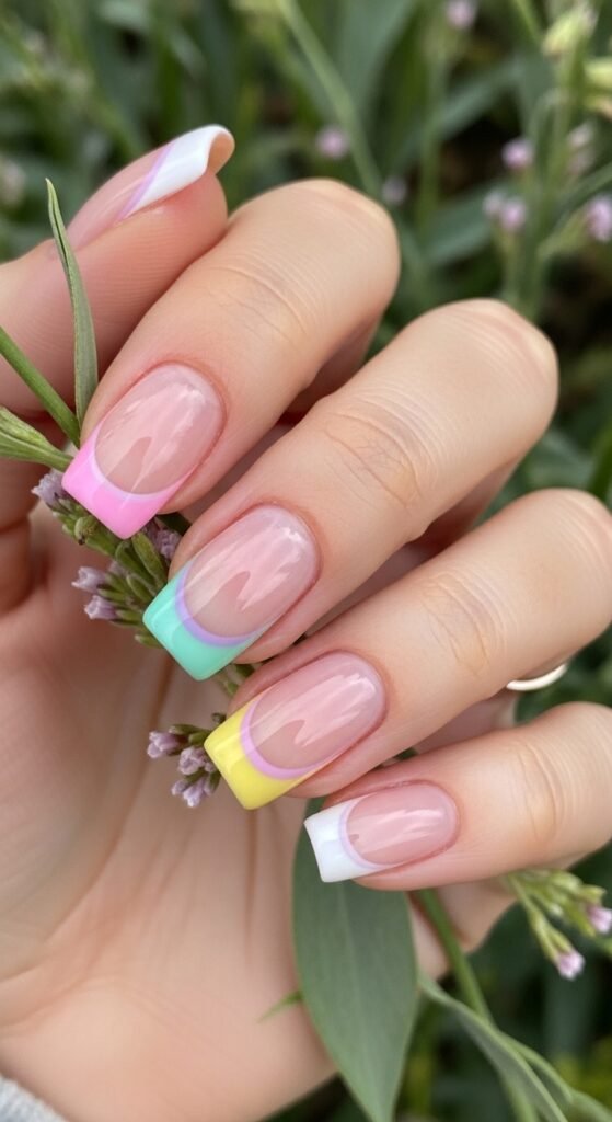 1. Classic Pastel French Tips