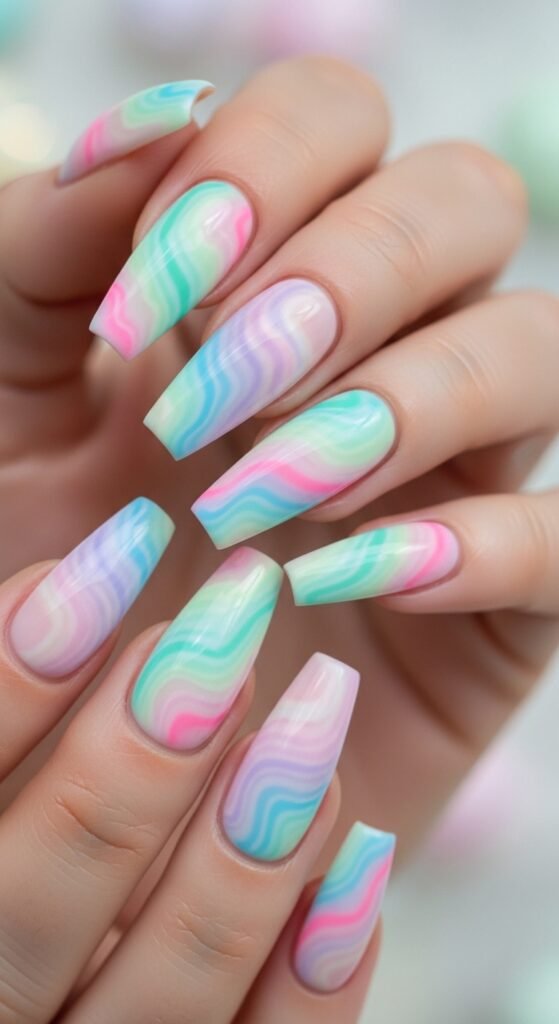20. Pastel Marble Nails