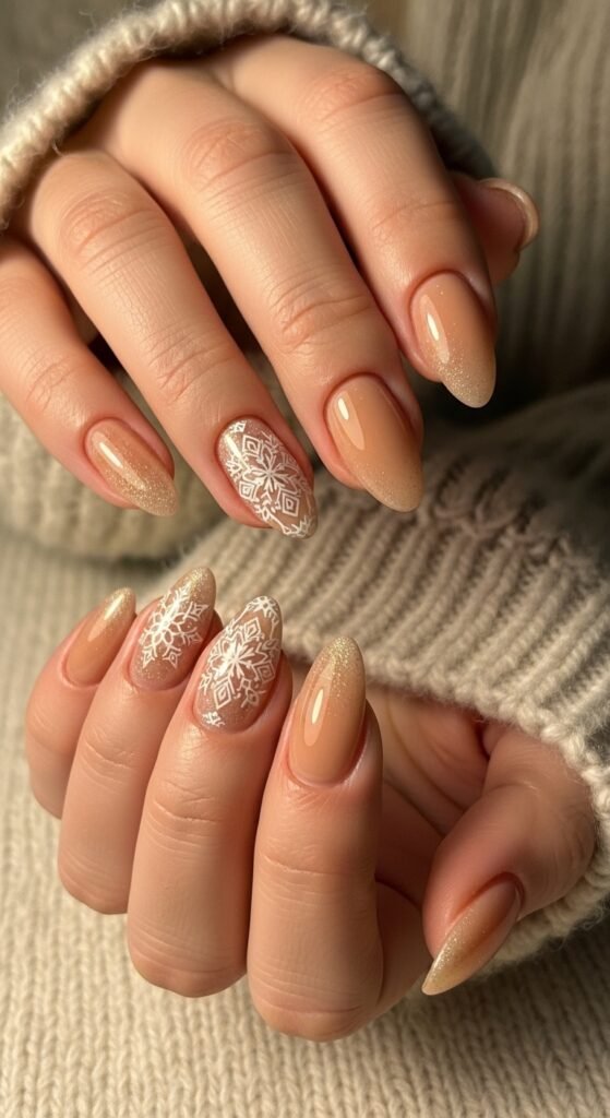 20. Beige Winter Nails