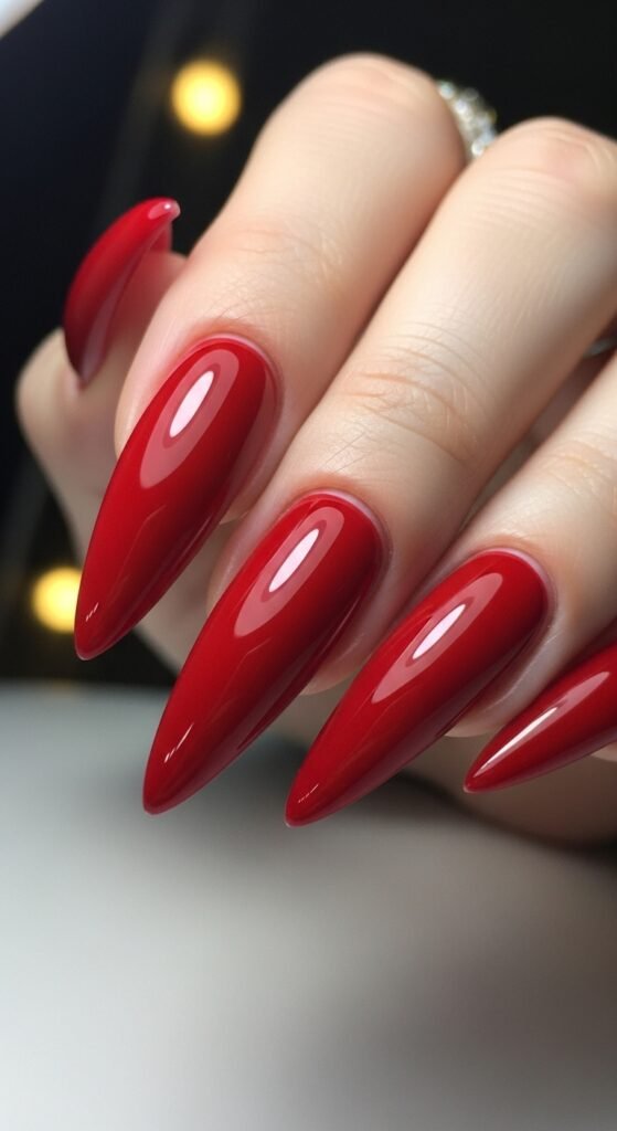 3. Red Stiletto Nail Ideas