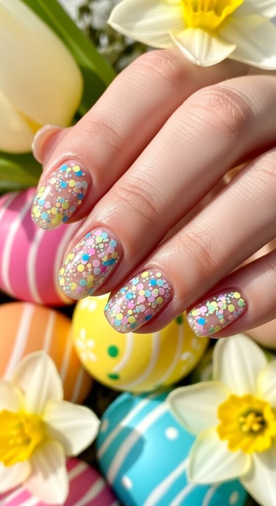19. Confetti Glitter Nails