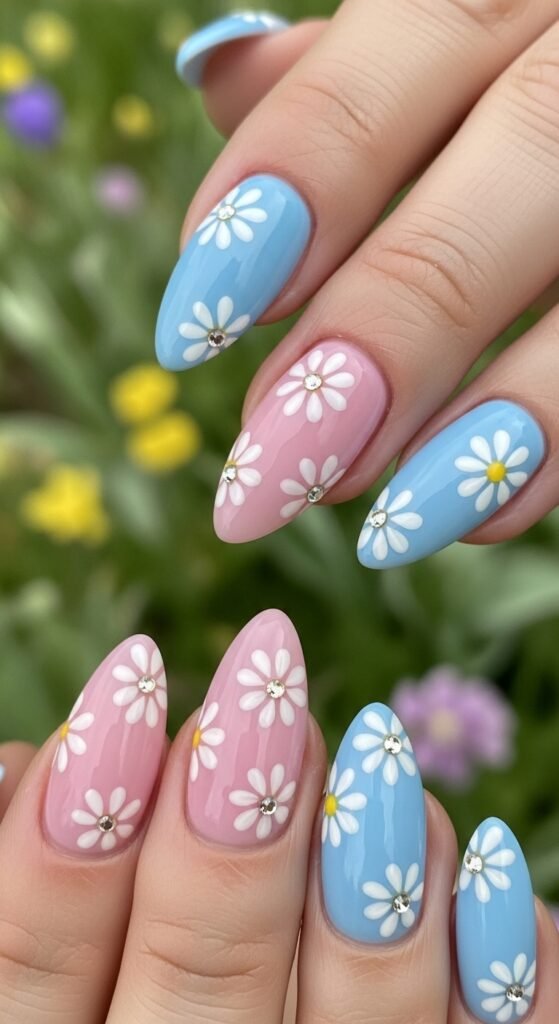5. Floral Spring Nails