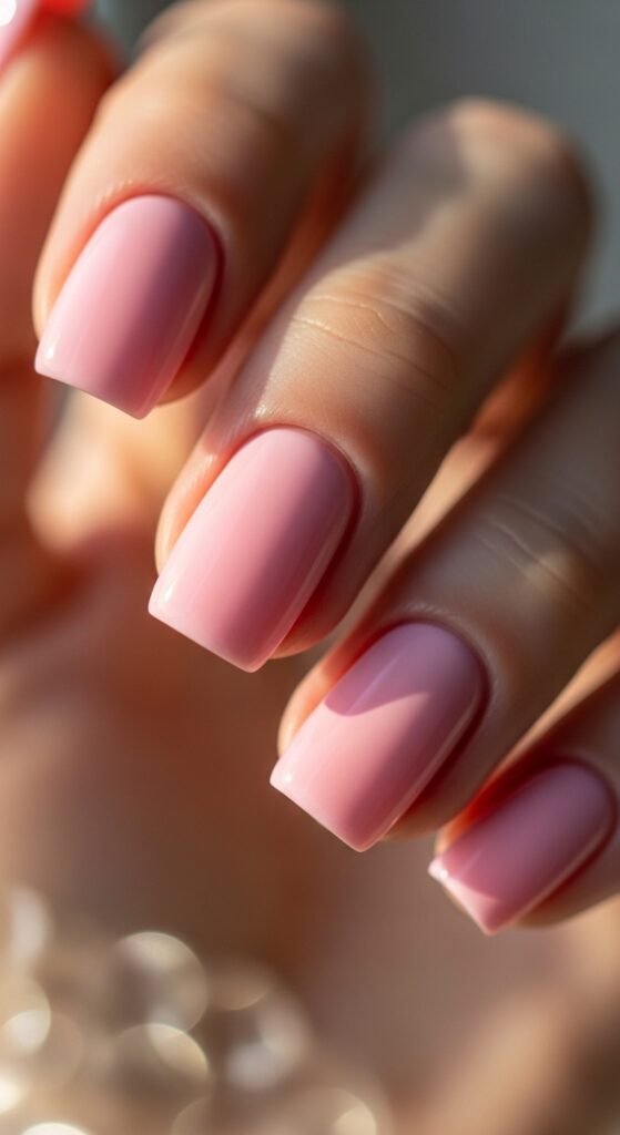 2. Baby Pink Glossy Nails