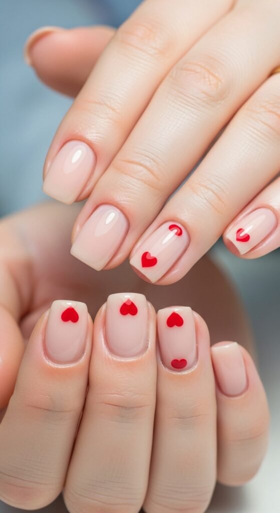 24. Tiny Heart Nail Art