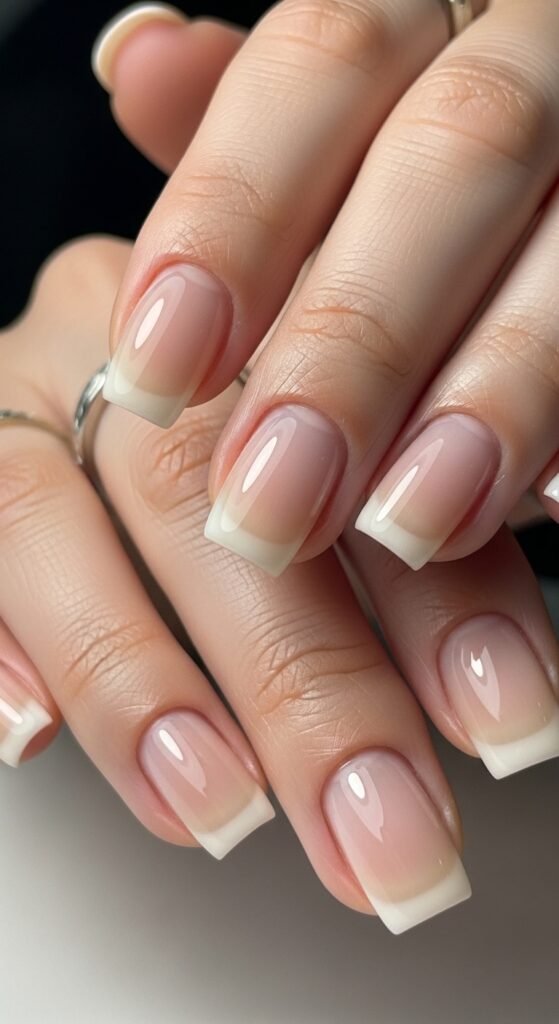 15. Short Square Glossy Nails