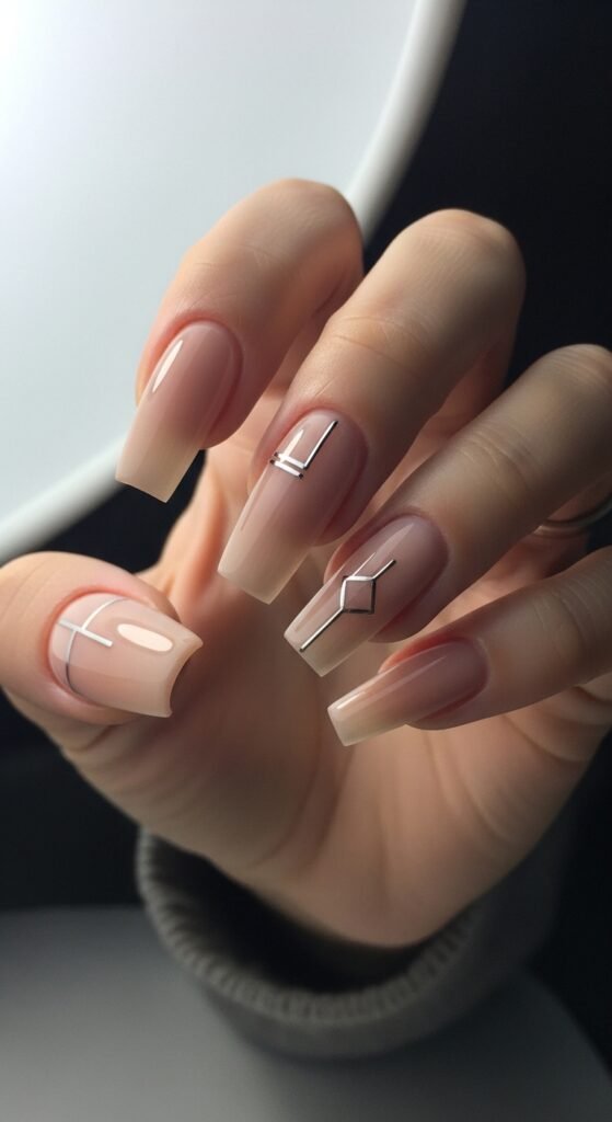 16. Coffin-Square Hybrid Nails