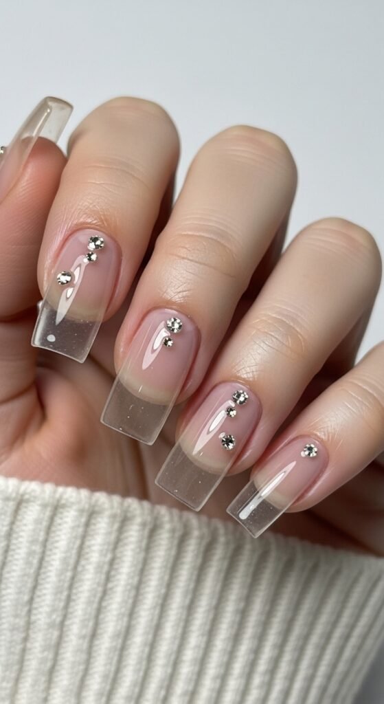 18. Transparent Square Nails