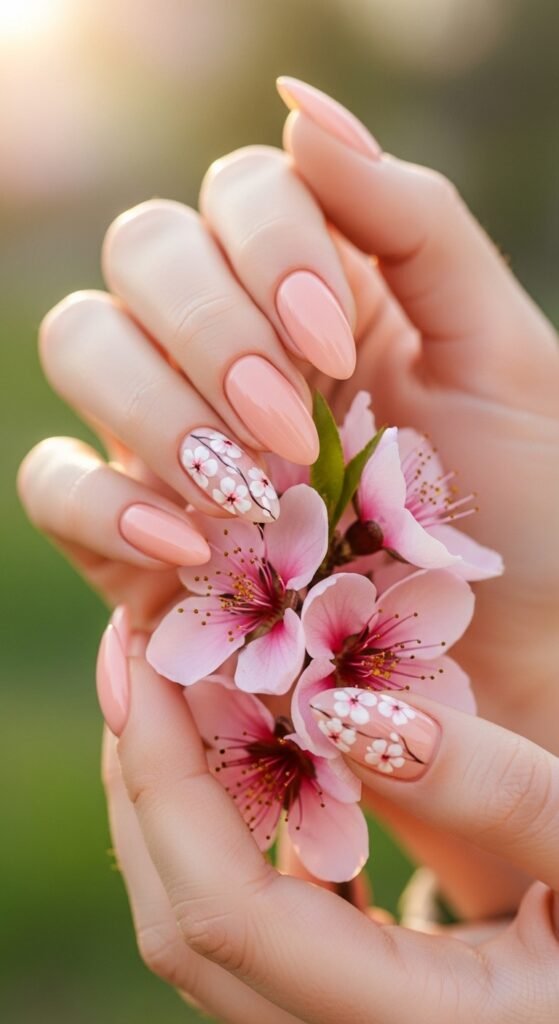 11. Peach Blossom Nails