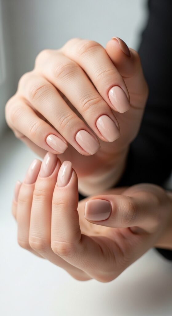 1. Classic Nude Gel Nails