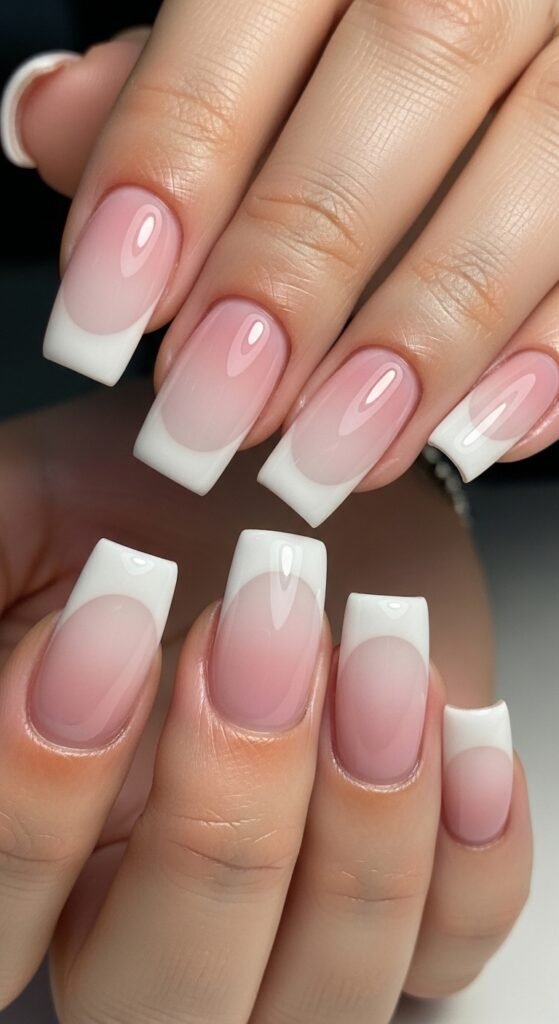 24. French Ombre Square Nails