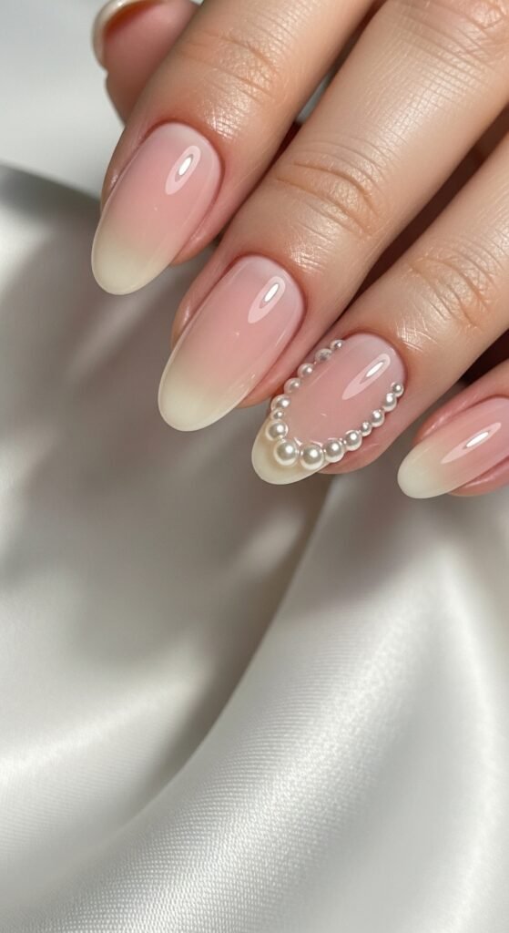 8. Pearl Accent Nails