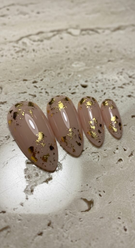 10. Minimal Gold Foil Nails
