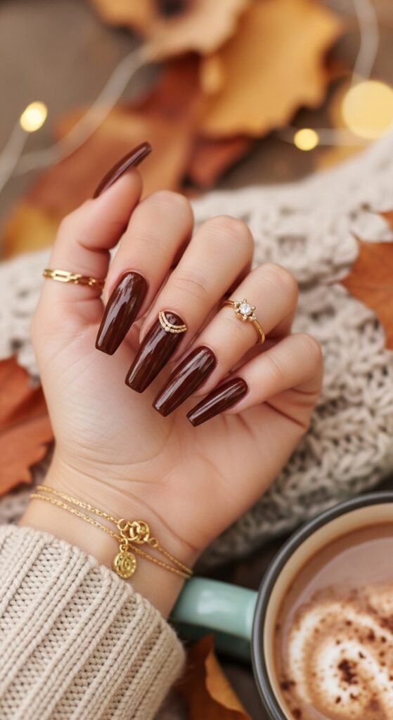 11. Chocolate Brown Nails