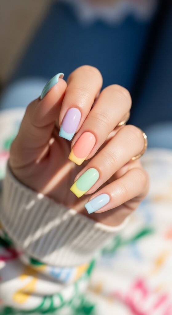 6. Cloudy Sky Nails