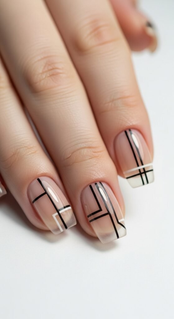 17. Negative Space Gel Nails