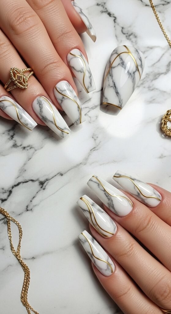 16. Marble Art Nails