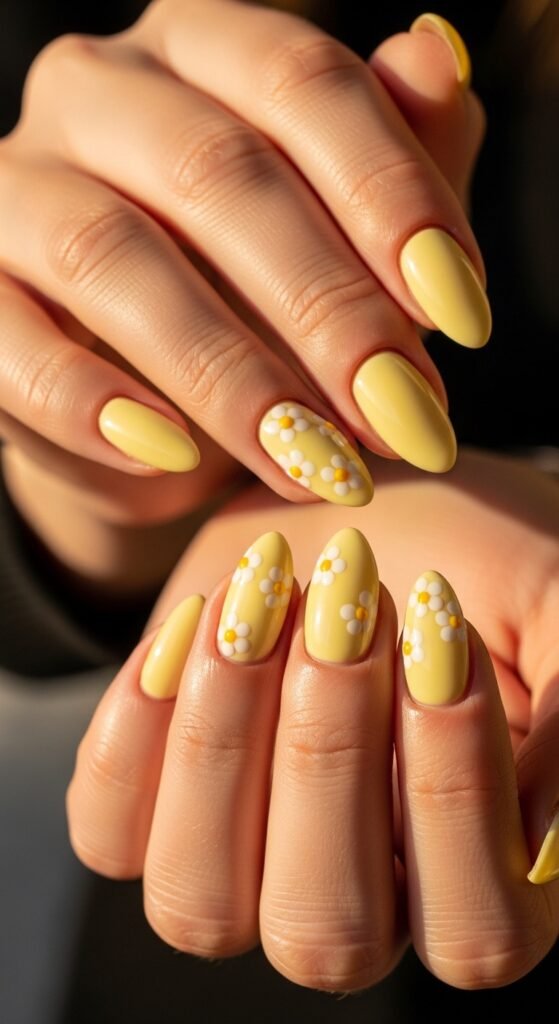 18. Soft Yellow Spring Nails