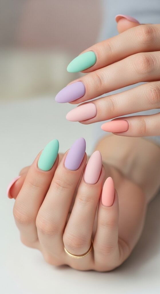 25. Matte Pastel Nails