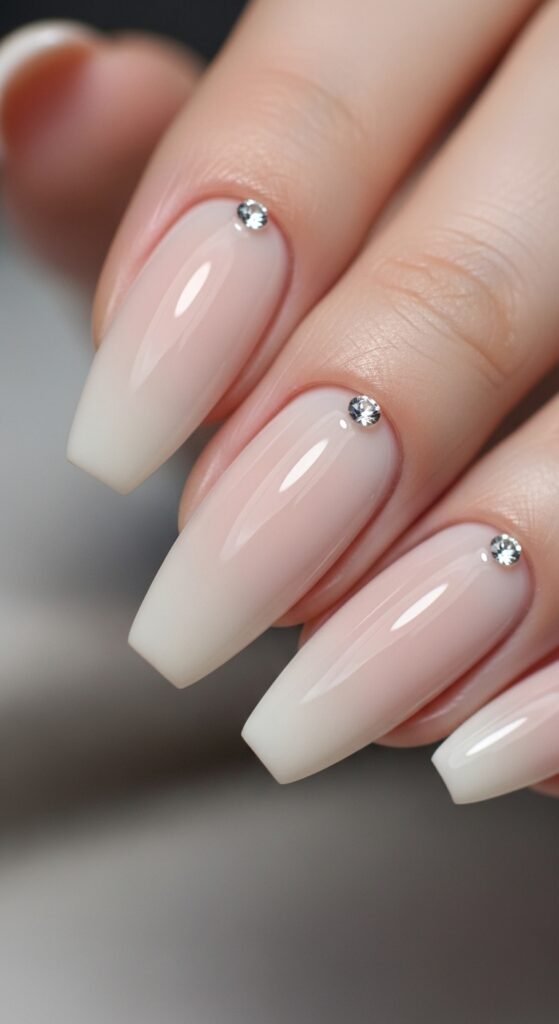 5. Minimalist Crystal Nails