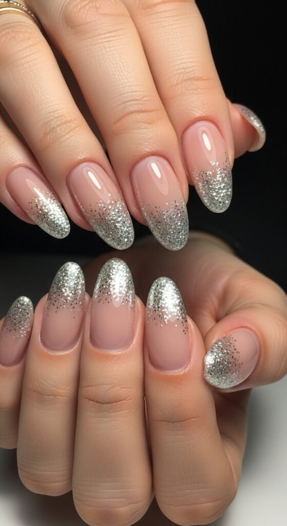 26. Glitter Ombre Gel Nails